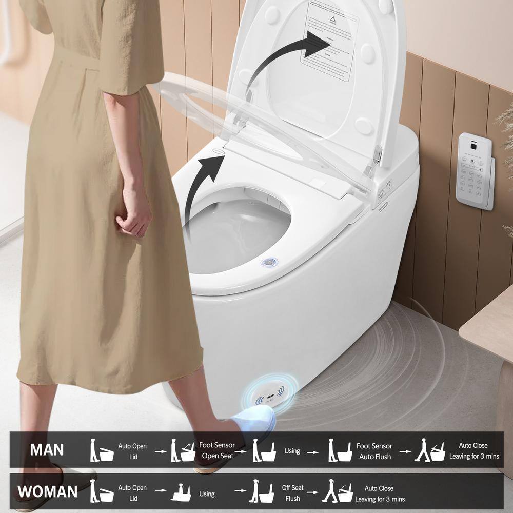 WELLFOR Elongated Smart Bidet Toilet with Foot Sensor and Heated Seat