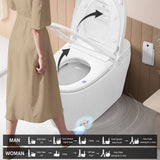 WELLFOR Elongated Smart Bidet Toilet with Foot Sensor and Heated Seat