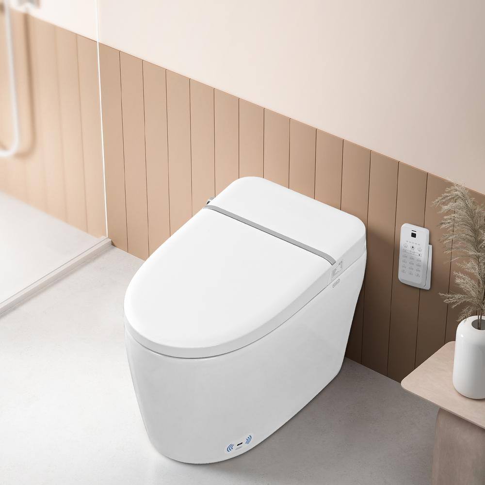 WELLFOR Elongated Smart Bidet Toilet with Foot Sensor and Heated Seat