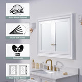 WELLFOR 40 in. W x 32 in. H Rectangular Solid Wood Recessed Medicine Cabinet with Mirror