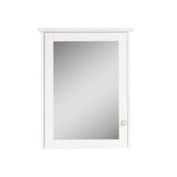 WELLFOR 24 in. W x 30 in. H Medium Rectangular White Wood Frame Surface Mount Medicine Cabinet with Mirror