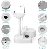 WELLFOR Freestanding HDPE Utility Sink with Faucet - 4.5 Gal Capacity