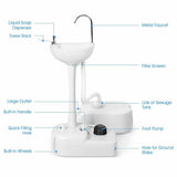 WELLFOR Freestanding HDPE Utility Sink with Faucet - 4.5 Gal Capacity