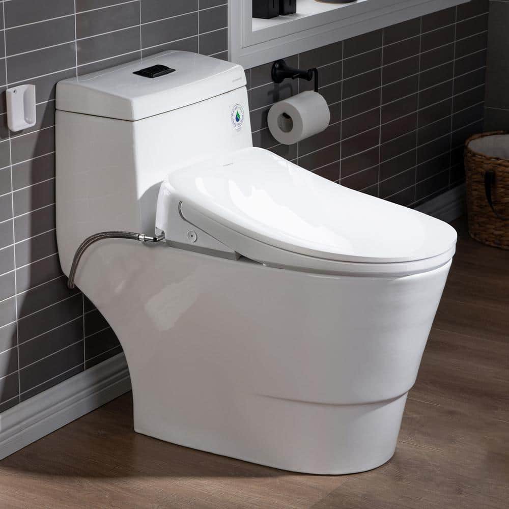 WOODBRIDGE Smart Bidet Toilet with Adjustable Nozzle, Deodorizing, and Auto Functions - White