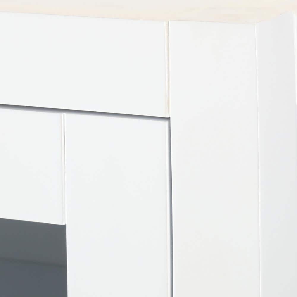Wyndham Collection Sheffield Bathroom Linen Storage Tower Cabinet, White, 24x71.25x20