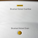 WOODBRIDGE Teaneck 71 in. Acrylic FlatBottom Double-Ended Freestanding Bathtub with Brushed Gold Overflow & Drain, White