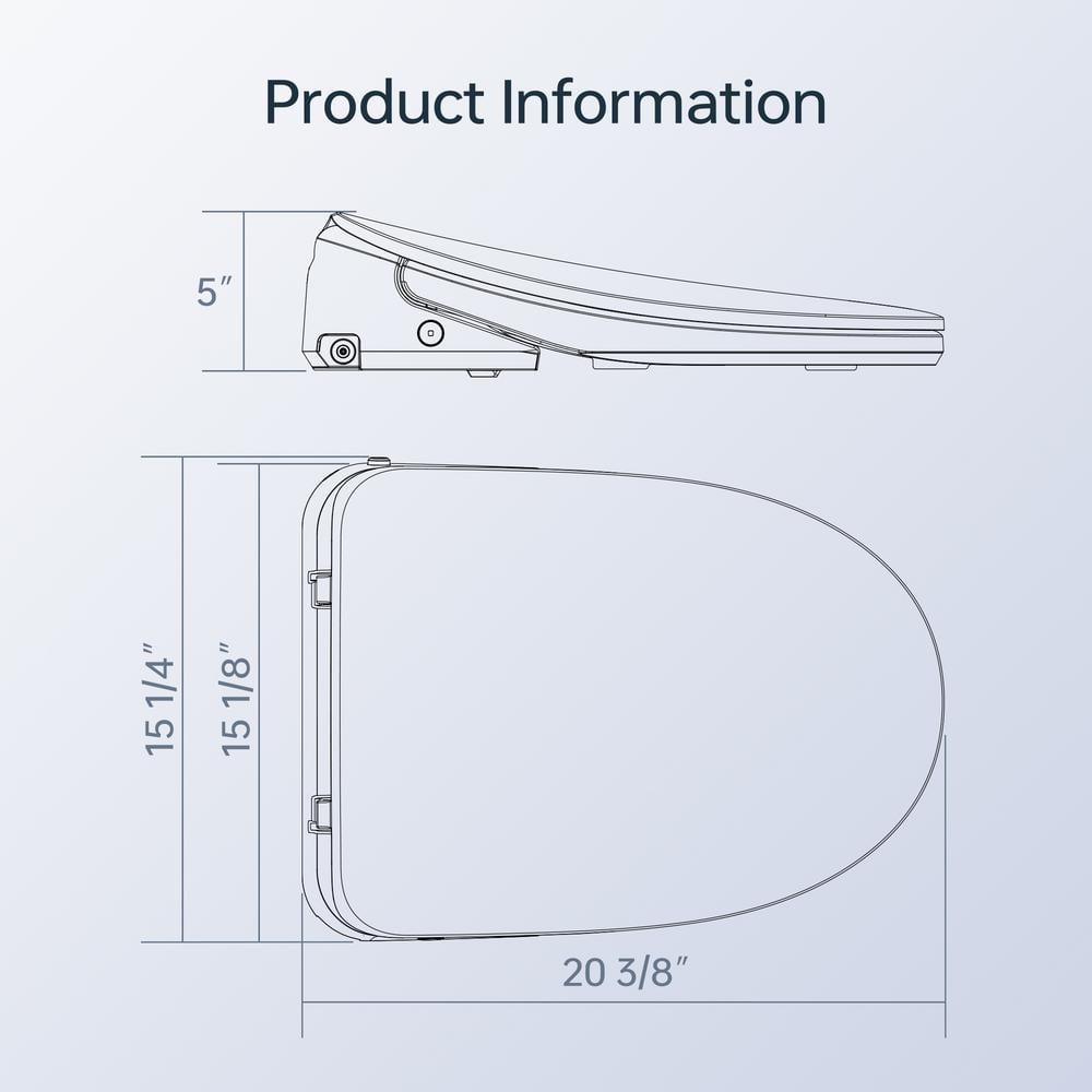 WOODBRIDGE Electric Plug-In Elongated Bidet Toilet Seat with Auto-Features