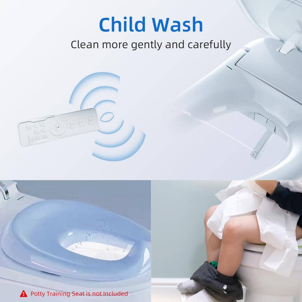 WOODBRIDGE Electric Plug-In Elongated Bidet Toilet Seat with Auto-Features