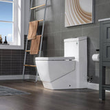 WOODBRIDGE Modern 1-Piece 1.0/1.6 GPF High-Efficiency Dual Flush Square All-in-One Toilet with Soft-Close Seat, White