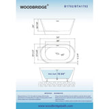 WOODBRIDGE 54 in. Acrylic FlatBottom Double-Ended Freestanding Bathtub with Polished Chrome Overflow and Drain, White