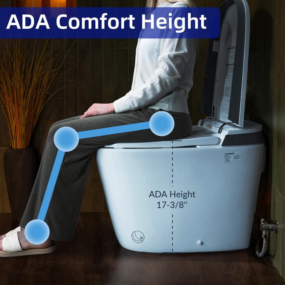WOODBRIDGE Elongated ADA Smart Bidet Toilet with Auto Open/Close and Heated Seat