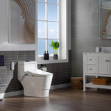 WOODBRIDGE 1-Piece Elongated Dual Flush Toilet with Smart Bidet Seat in White