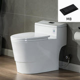 WOODBRIDGE Conserver 1-Piece 1.28 GPF High Efficiency Dual Flush Elongated All-in-One Toilet in White with Seat Included