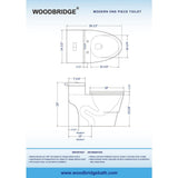 WOODBRIDGE Conserver 1-Piece 1.28 GPF High Efficiency Dual Flush Elongated All-in-One Toilet in White with Seat Included