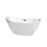 Wyndham Collection Dorrit 60" x 32" Freestanding Soaking Bathtub with Matte Black Trim