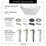Wyndham Collection Dorrit 60" x 32" Freestanding Soaking Bathtub with Matte Black Trim