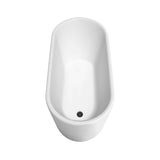 Wyndham Collection Ursula 59 in. Acrylic Freestanding Bathtub with Matte Black Trim