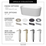 Wyndham Collection Ursula 59 in. Acrylic Freestanding Bathtub with Matte Black Trim