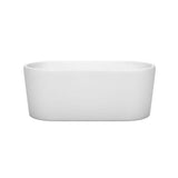 Wyndham Collection Ursula 59 in. Acrylic Freestanding Bathtub with Matte Black Trim