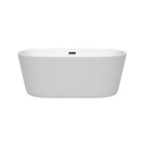 Wyndham Collection Carissa 60 in. Acrylic Freestanding Bathtub with Matte Black Trim