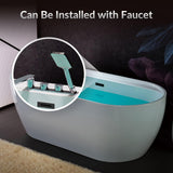 WOODBRIDGE Alacant 67 in. x 31.5 in. Acrylic Flat Bottom Soaking Bathtub with Center Drain and Overflow, White with Matte Black