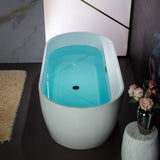 WOODBRIDGE Alacant 67 in. x 31.5 in. Acrylic Flat Bottom Soaking Bathtub with Center Drain and Overflow, White with Matte Black