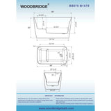 WOODBRIDGE Lakewood 48 in. x 27.5 in. Acrylic Flat Bottom Soaking Bathtub with Reversible Drain in White with Matte Black