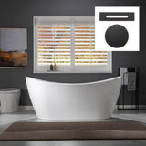 WOODBRIDGE Kimball 67 in. Acrylic FlatBottom Double Slipper Bathtub with Oil Rubbed Bronze Overflow and Drain, White