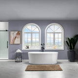 WOODBRIDGE Diana 67 in. Acrylic Freestanding Double-Ended Air Bath Bathtub with Drain & Overflow, White