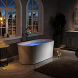 WOODBRIDGE Diana 67 in. Acrylic Freestanding Double-Ended Air Bath Bathtub with Drain & Overflow, White