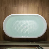 WOODBRIDGE 48 in. Acrylic Flatbottom Freestanding Bathtub in White with Polished Chrome Drain and Overflow
