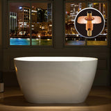 WOODBRIDGE 48 in. Acrylic Flatbottom Freestanding Bathtub in White with Polished Chrome Drain and Overflow