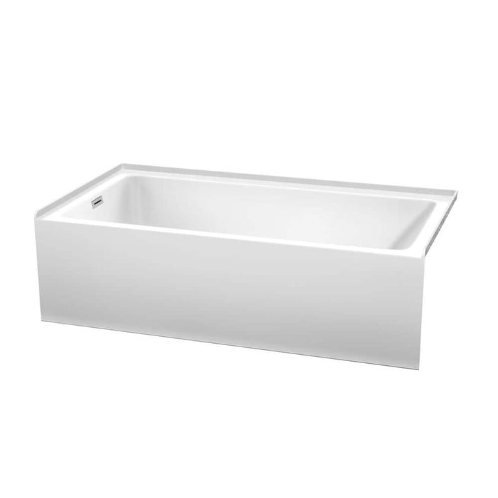 Wyndham Collection Grayley 60" x 32" Alcove Soaking Bathtub with Left Drain and Chrome Trim
