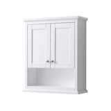 Wyndham Collection Avery 25 in. W Bathroom Wall Cabinet in White