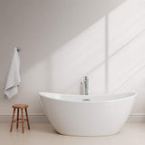 Wyndham Collection Dorrit 66" Freestanding Soaking Bathtub with Chrome Trim