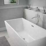 Wyndham Collection Sara 67 in. Acrylic Freestanding Soaking Tub in White