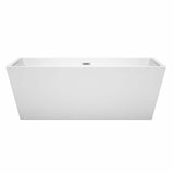Wyndham Collection Sara 67 in. Acrylic Freestanding Soaking Tub in White
