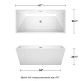 Wyndham Collection Sara 67 in. Acrylic Freestanding Soaking Tub in White