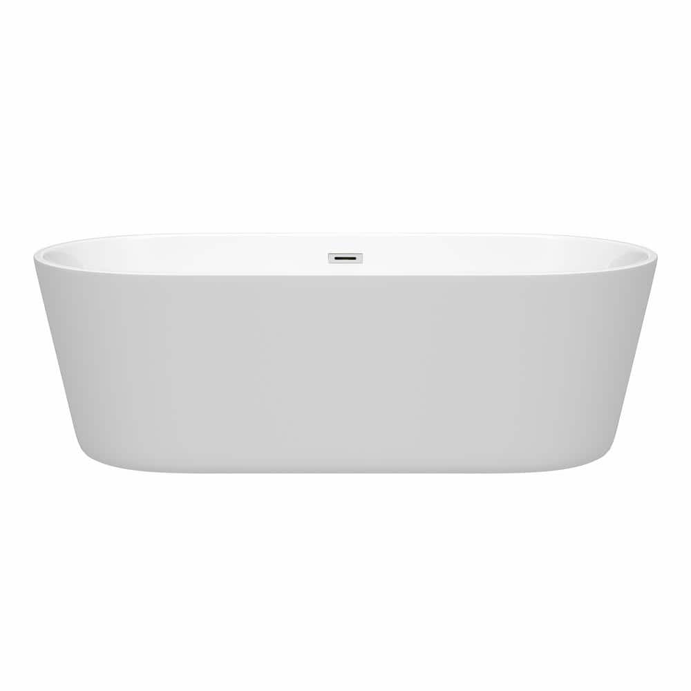 Wyndham Collection Carissa 5.9 ft. Acrylic Freestanding Bathtub with Chrome Trim