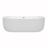 Wyndham Collection Juliette 5.9 ft Acrylic Freestanding Bathtub in White with Chrome Trim