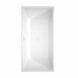 Wyndham Collection Sara 63 in. Acrylic Freestanding Bathtub with Shiny White Trim