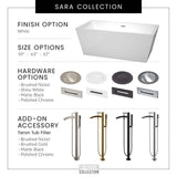 Wyndham Collection Sara 63 in. Acrylic Freestanding Bathtub with Shiny White Trim