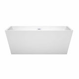Wyndham Collection Sara 63 in. Acrylic Freestanding Bathtub with Shiny White Trim