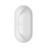 Wyndham Collection Brooklyn 60 in. Acrylic Freestanding Bathtub in White with Shiny Trim