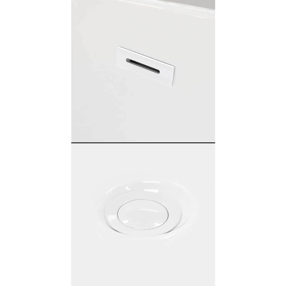 Wyndham Collection Brooklyn 60 in. Acrylic Freestanding Bathtub in White with Shiny Trim