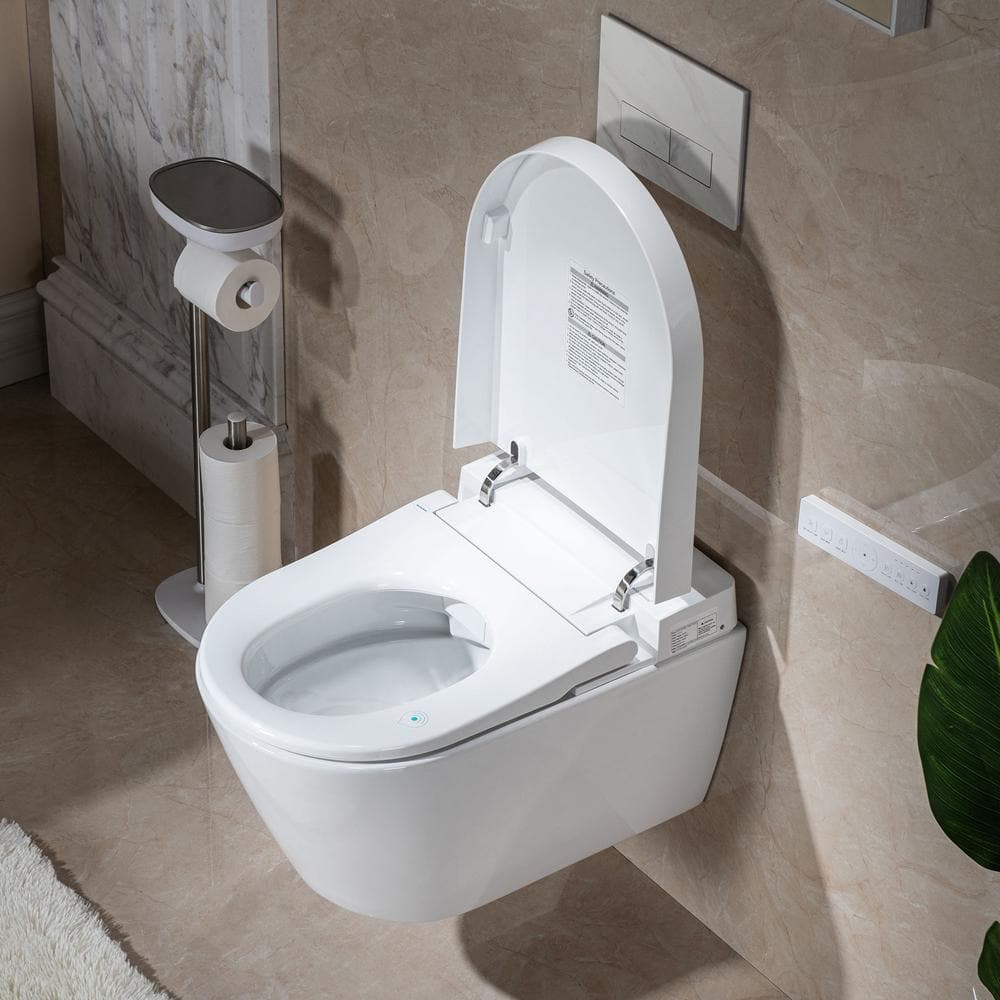 WOODBRIDGE Smart Wall Hung Toilet with Concealed Tank and Marble Stone Flush Plates