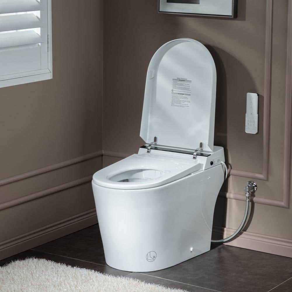 WOODBRIDGE Nutley Dual Flush Smart Bidet Toilet 1.28 GPF in White with Auto Features