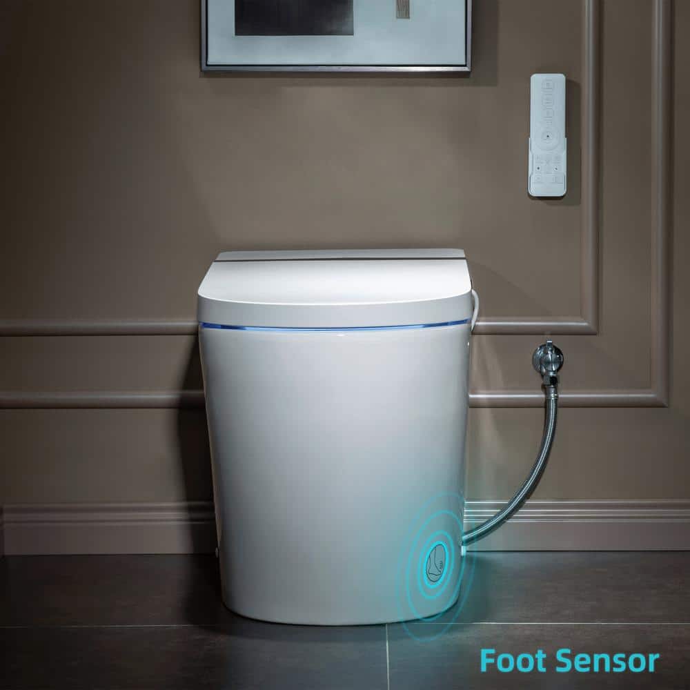 WOODBRIDGE Nutley Dual Flush Smart Bidet Toilet 1.28 GPF in White with Auto Features