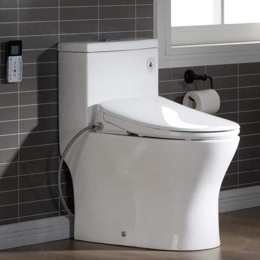 WOODBRIDGE Journey 1-Piece Dual Flush Elongated Smart Bidet Toilet in White