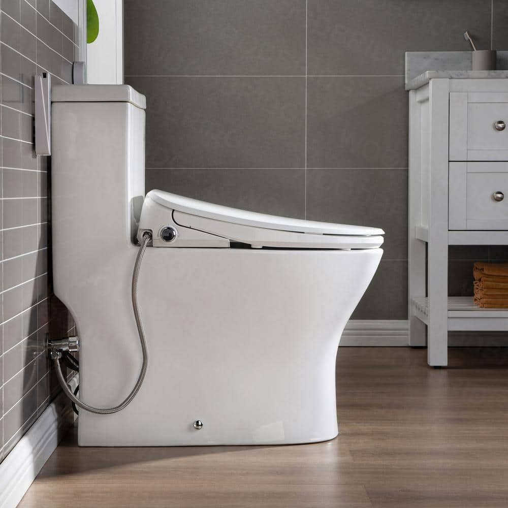 WOODBRIDGE Journey 1-Piece Dual Flush Elongated Smart Bidet Toilet in White